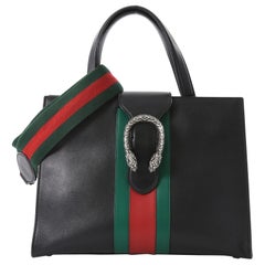 Gucci Web Dionysus Top Handle Bag Leather Medium