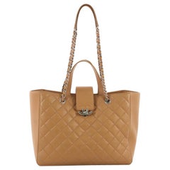 Chanel CC Box Shopping Tote Quilted Caviar Large