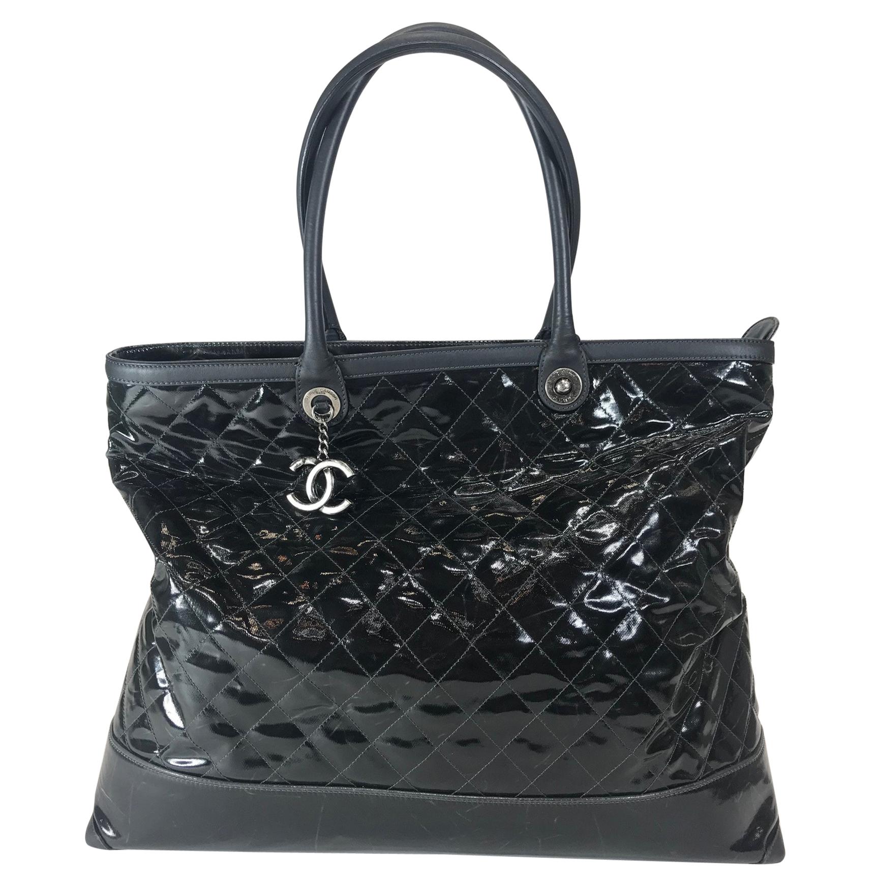 Chanel Leather-Trimmed Quilted Tote For Sale