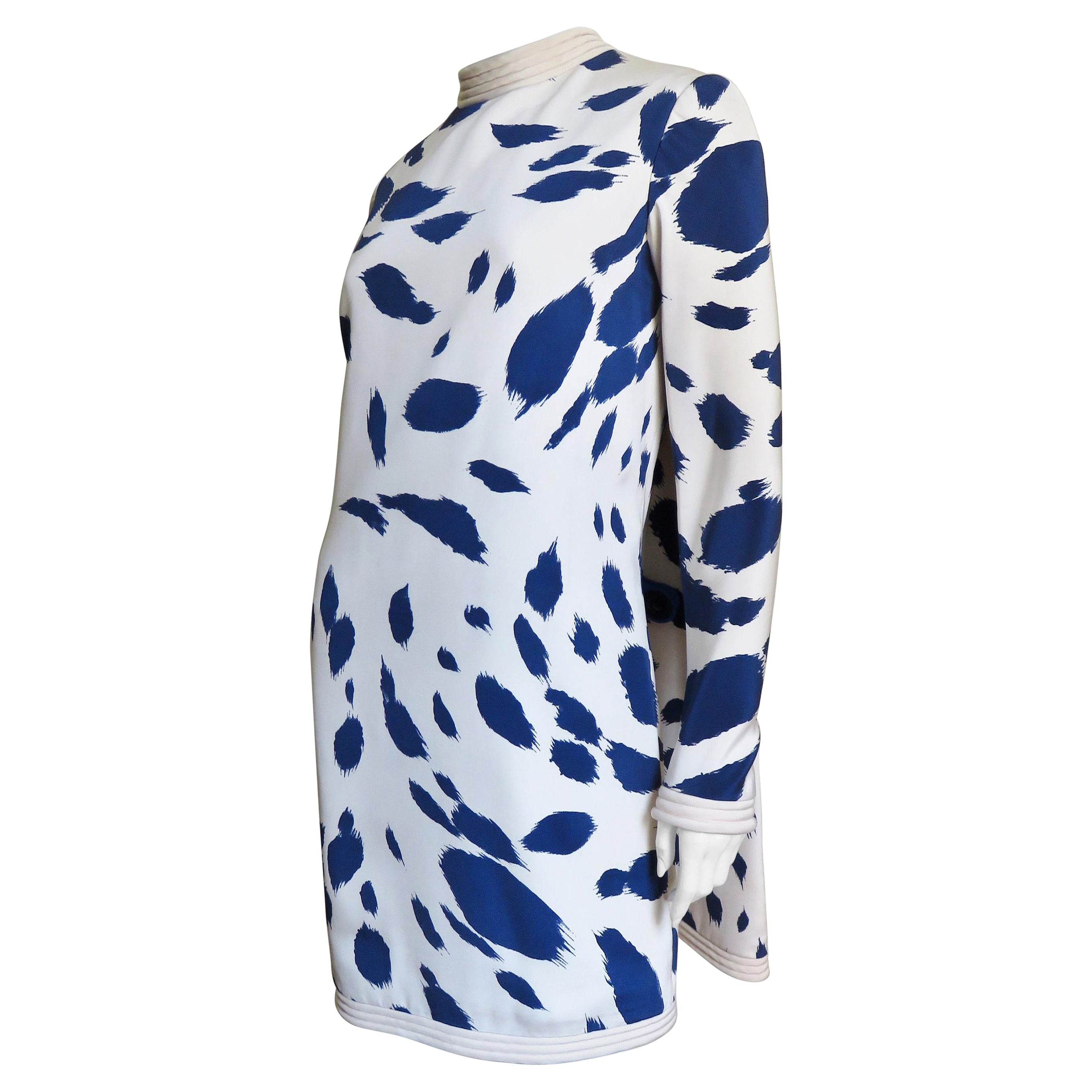 Pierre Cardin Silk Cape Back Dress 1960s For Sale
