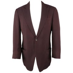 Men's GIORGIO ARMANI 38 Eggplant Rayon Blend Peak Lapel Sport Coat