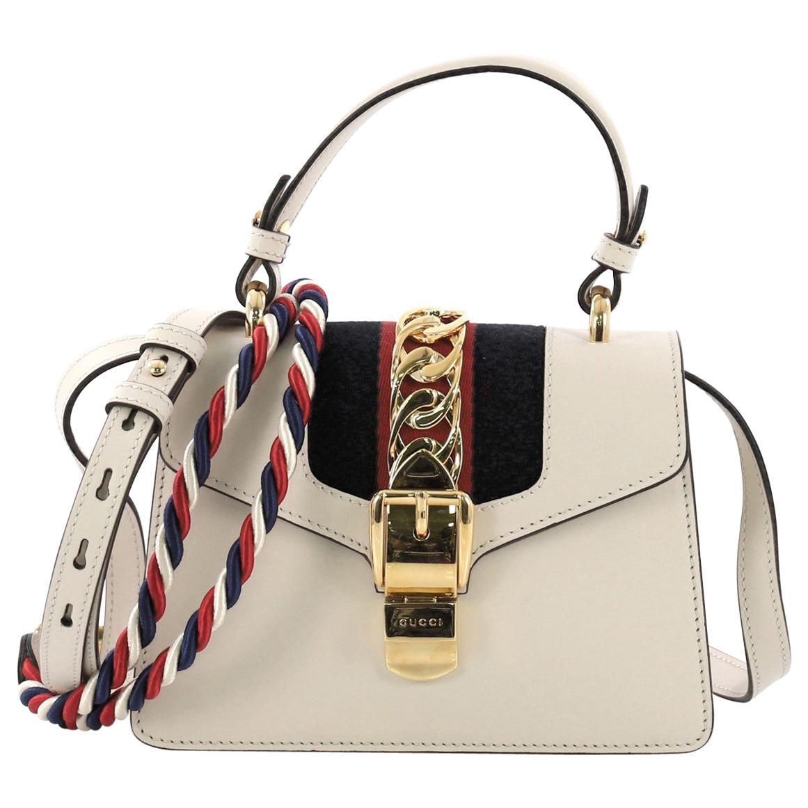 Gucci Sylvie Top Handle Bag Leather Mini at 1stDibs