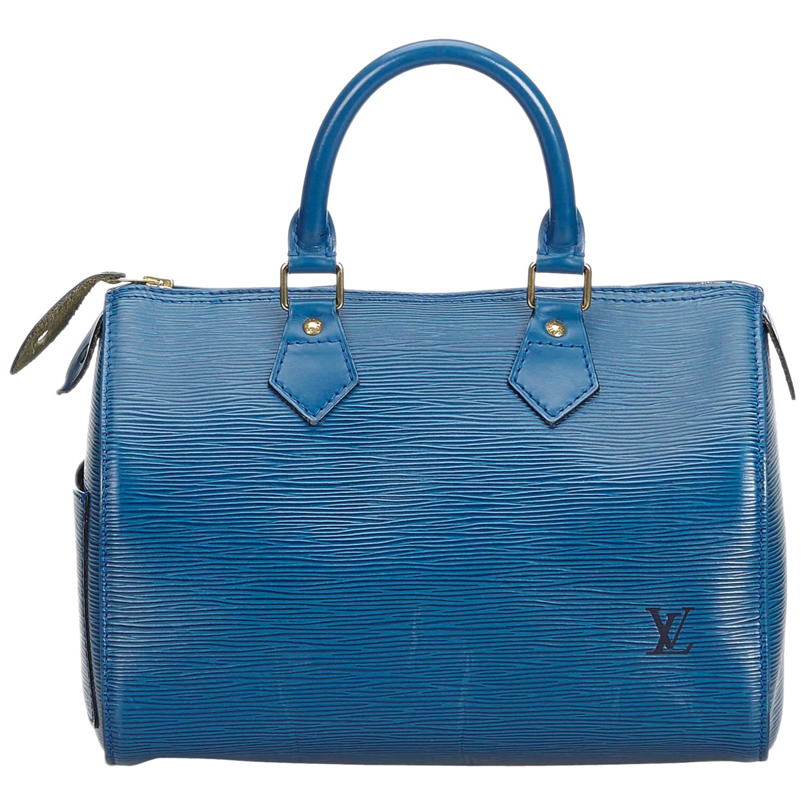 Louis Vuitton Blue Epi Speedy 25 For Sale