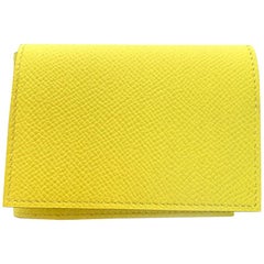 HERMES Guernesey 3CC Card Holder in Yellow Grained Leather