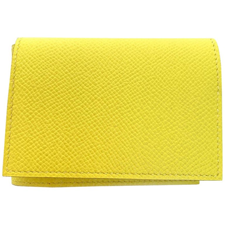 Chanel Grained Leather Classic Flap Card Holder Yellow