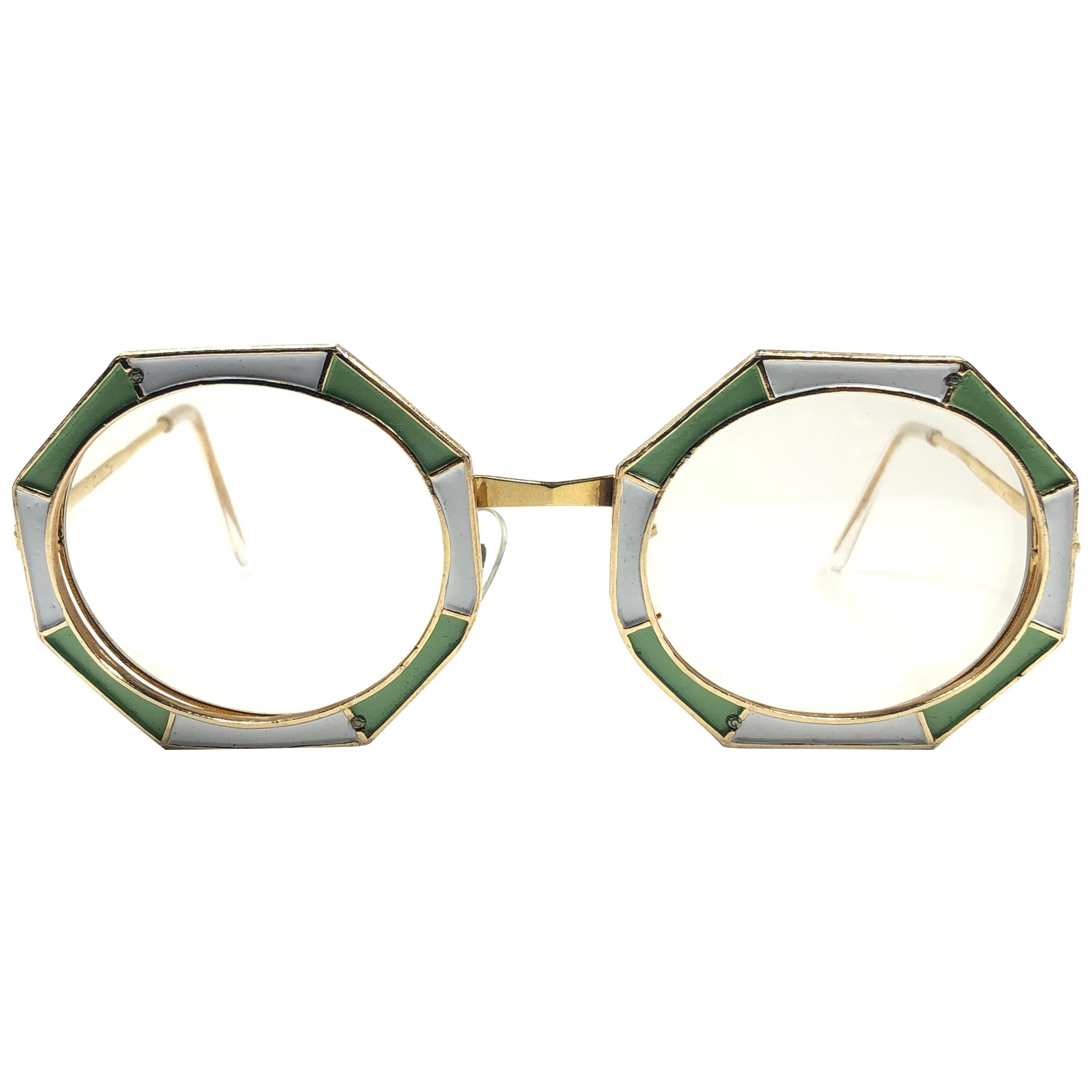 Ultra Rare 1960 Christian Dior Enamelled Octagonal Collector Item Sunglasses