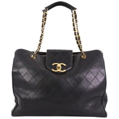 Chanel Vintage Supermodel Weekender Bag Quilted Leather Large