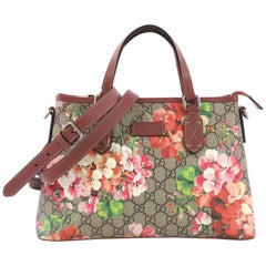 Gucci Convertible Tote Blooms Print GG Coated Canvas Small