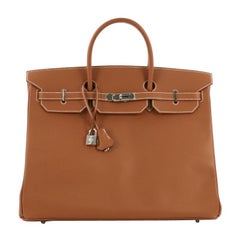 Hermes Birkin Handbag Gold Epsom with Palladium Hardware 40