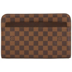 2013 Louis Vuitton Ebene Damier Coated Canvas Pochette Saint Louis Clutch