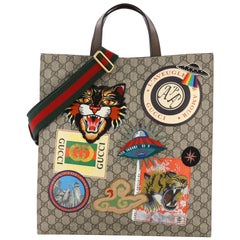 Gucci Courrier Convertible Soft Open Tote GG Coated Canvas with Applique N & S