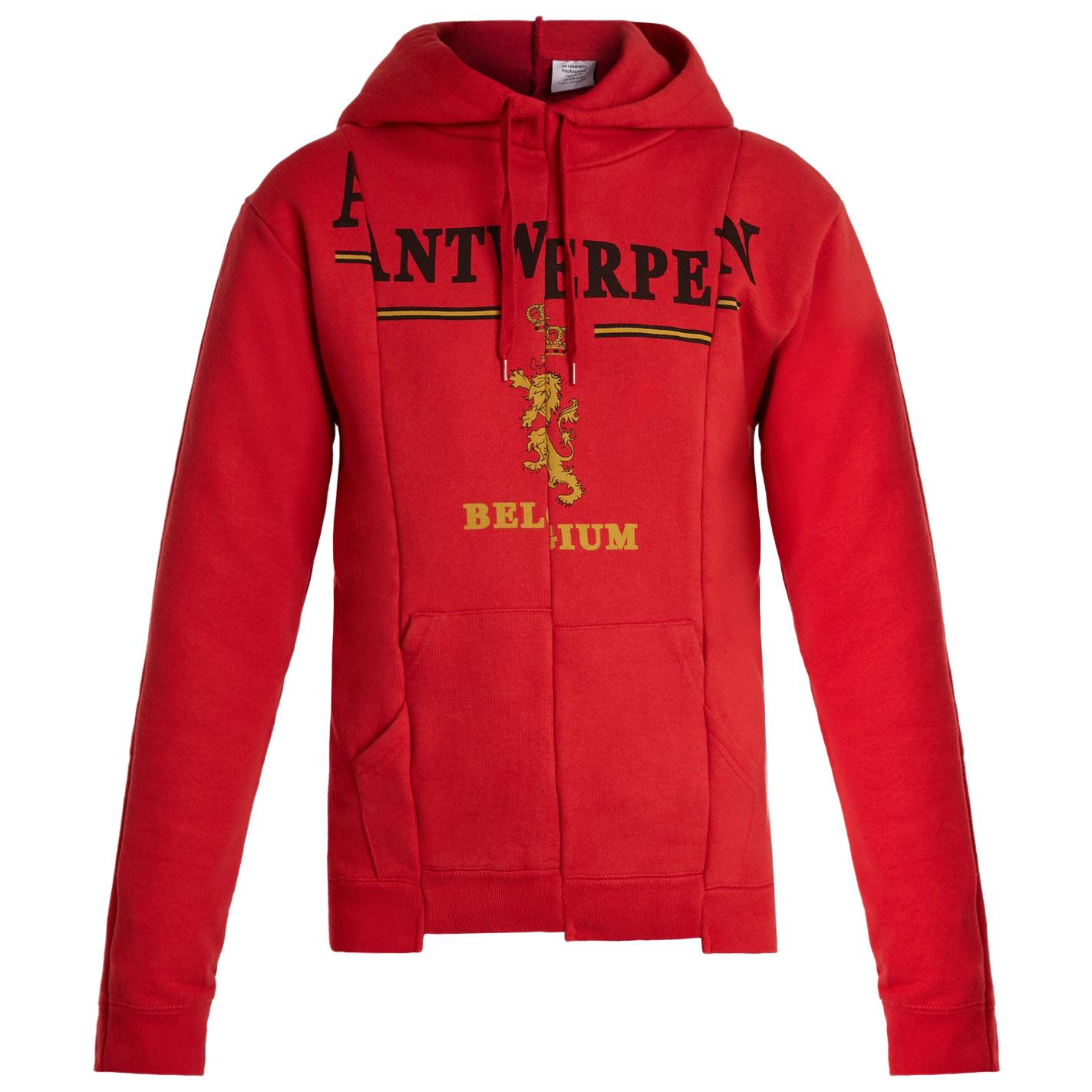 Vetements Antwerp Deconstructed Cotton Hoodie at 1stDibs | vetements  antwerpen hoodie red, vetements antwerp hoodie, red vetements hoodie