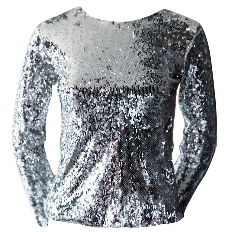 sequin fabric blouse