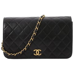 Chanel Vintage 3 Way Full Flap Bag Quilted Lambskin Small