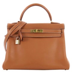 Hermes Kelly Handbag Gold Gulliver with Gold Hardware 32