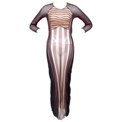 Jean Paul Gaultier Spring 1997 Striped Mesh Dress