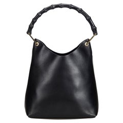 Gucci Black Bamboo Leather Handbag