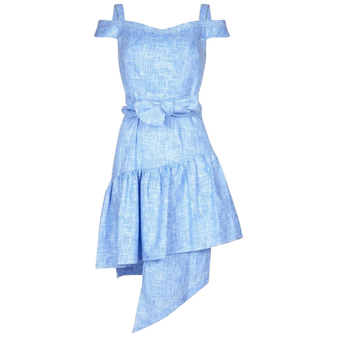 Paper London Pear sky-blue weave dress US 4