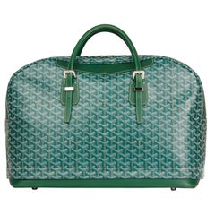 2010 Goyard Green Chevron Coated Canvas Expandable Hotel Du Parc