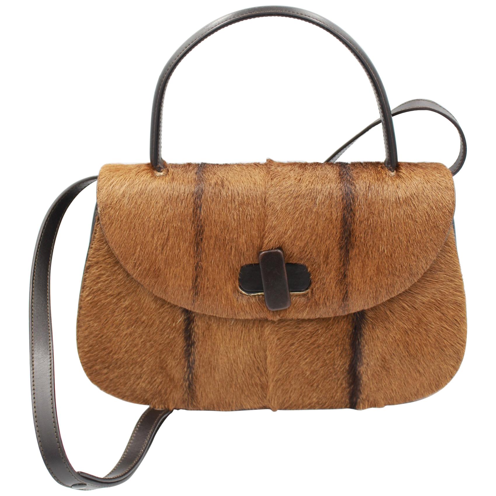 Gucci Brown Calfskin Leather Shoulder Bag