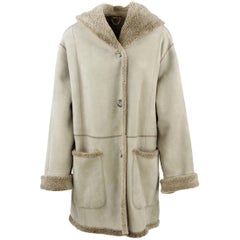 Vintage 1980s Cristiano di Thiene Beige Sheepskin Coat