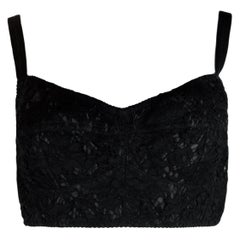 Dolce and Gabbana Black Lace Bralette Top XL at 1stDibs