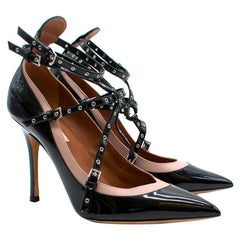 Valentino 'Love Latch' eyelet-embellished patent-leather pumps US 9.5