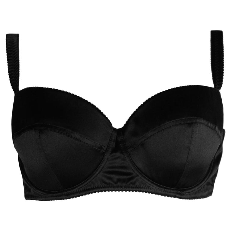 Dolce and Gabbana Black Silk/Satin Bra 40B For Sale at 1stDibs | black ...