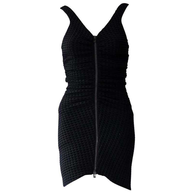 Chanel Black Gigham Bodycon Dress For Sale at 1stDibs | chanel bodycon ...