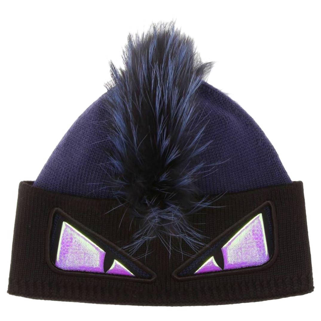 Fendi Fox Fur Trimmed Beanie 