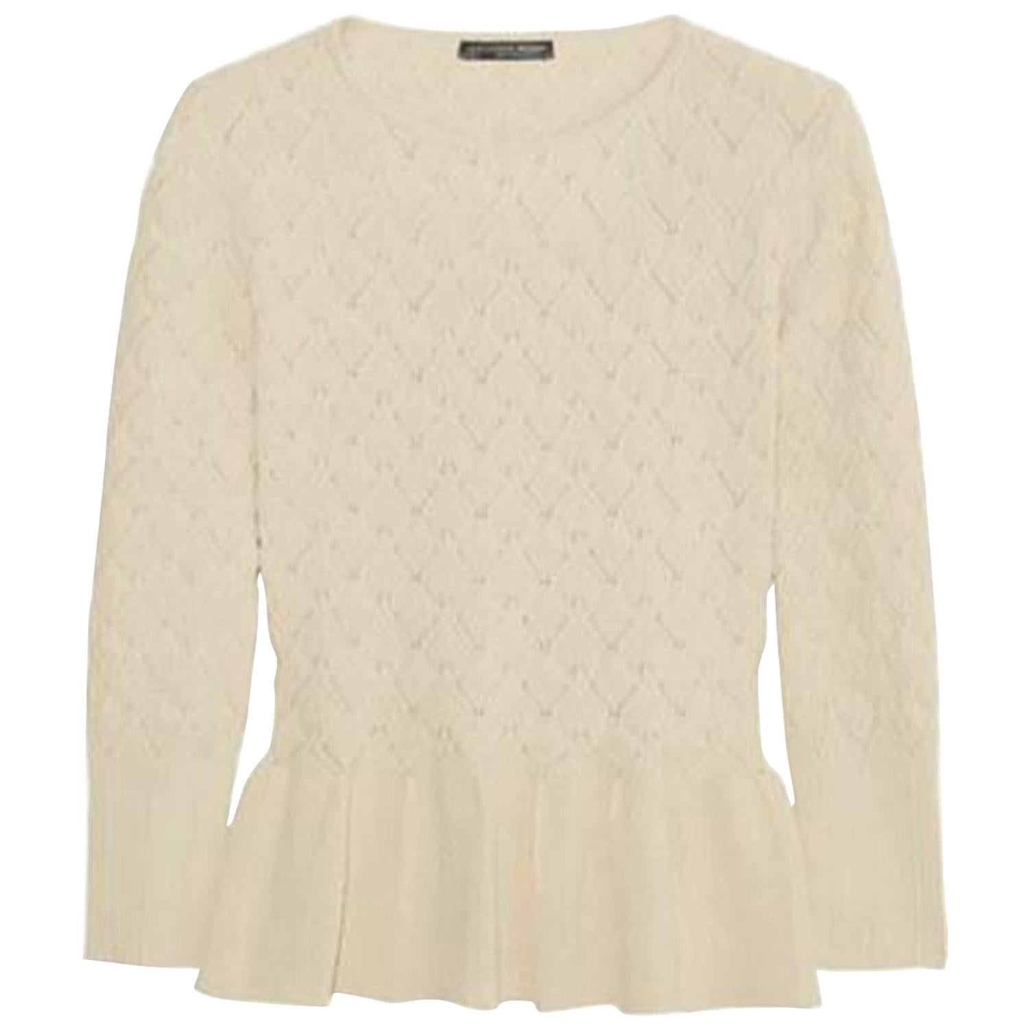 Alexander McQueen Textured Knitted Peplum Top 