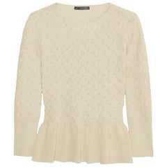 Alexander McQueen Textured Knitted Peplum Top 