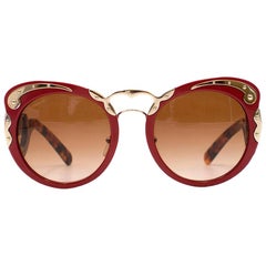 Prada Red Baroque Oversized Sunglasses