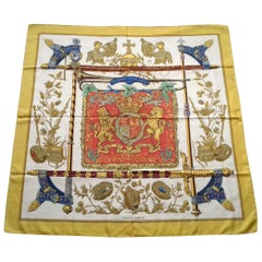 Hermès Foulard Jubilé d'Argent de la Reine 1977 Reine Elizabeth II UK Londres RARE
