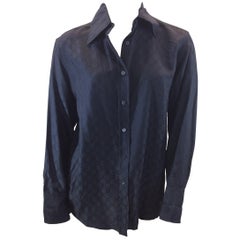 Gucci Black Logo Button Down Shirt