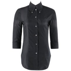 Retro ALEXANDER McQUEEN A/W 1996 "Dante" Two Tone Black Cross Panel Button Up Shirt