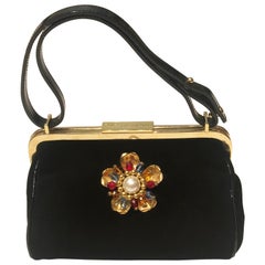 Dolce & Gabbana Black Suede Handbag 