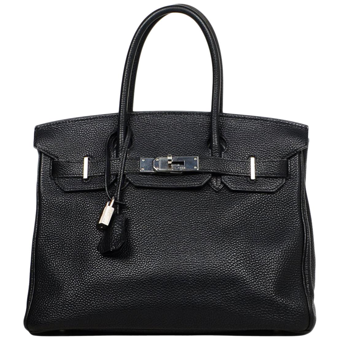 Hermes Black Togo Leather 30cm Birkin Bag W/ PHW