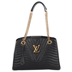 Louis Vuitton New Wave Chain Tote Black Leather with Aged Gold Hardware  2018 - BoutiQi Bags