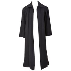 Yves Saint Laurent Wool Coat with Plaid Interior