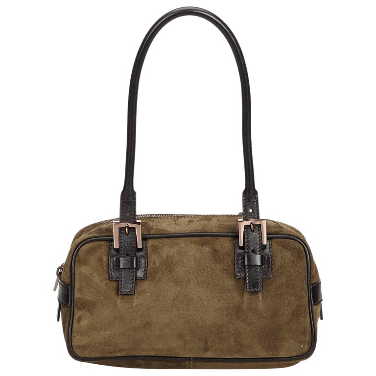 Fendi Brown Suede Shoulder Bag at 1stDibs