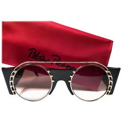New Paloma Picasso Vintage Oval Black 3729 Lady Gaga Sunglasses Germany 1980