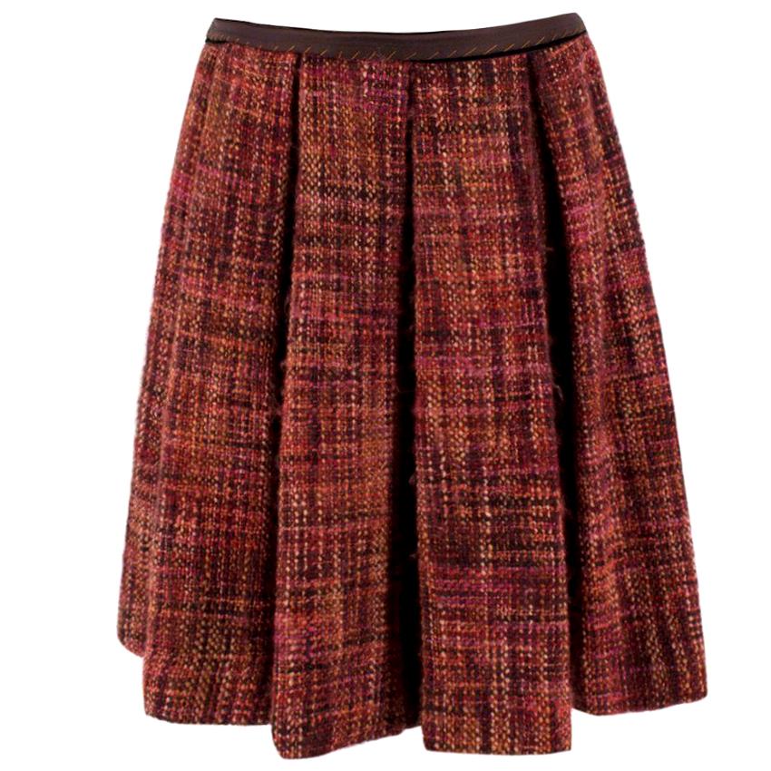 Prada Tweed Pleated Skirt US 0-2 For Sale