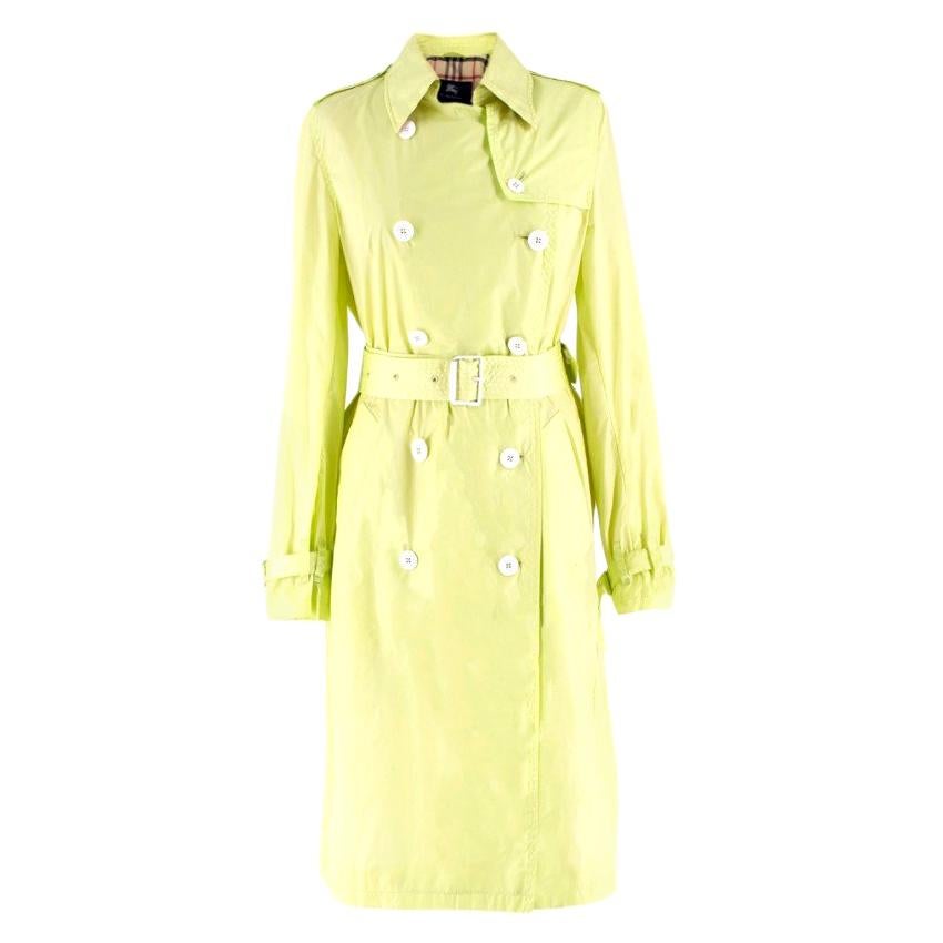 Burberry Neon Green Trench Coat US 0-2 at 1stDibs | lime green trench coat