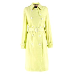 Used Burberry Neon Green Trench Coat US 0-2