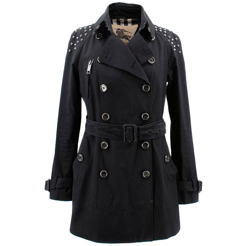 Burberry Black Trench Coat With Rockstuds at 1stDibs