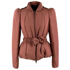 Burberry Brown Padded Belted Jacket US 4