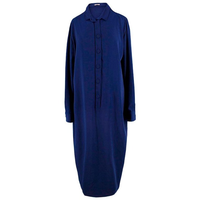 Bottega Veneta Navy Oversize Shirt Dress - Size US 6 For Sale at ...