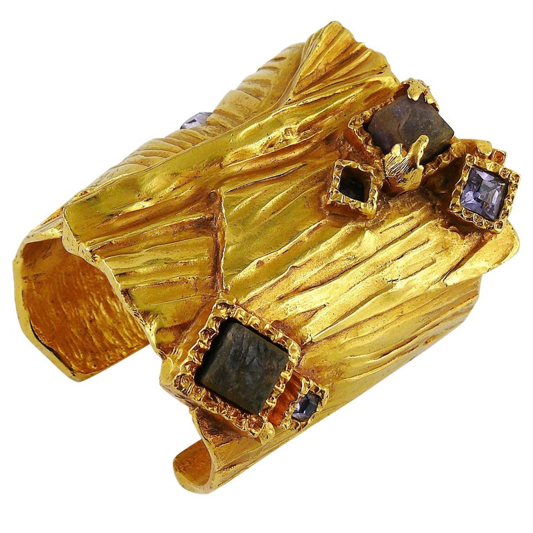 Yves Saint Laurent Massive Jewelled Arty Cuff Bracelet at 1stDibs