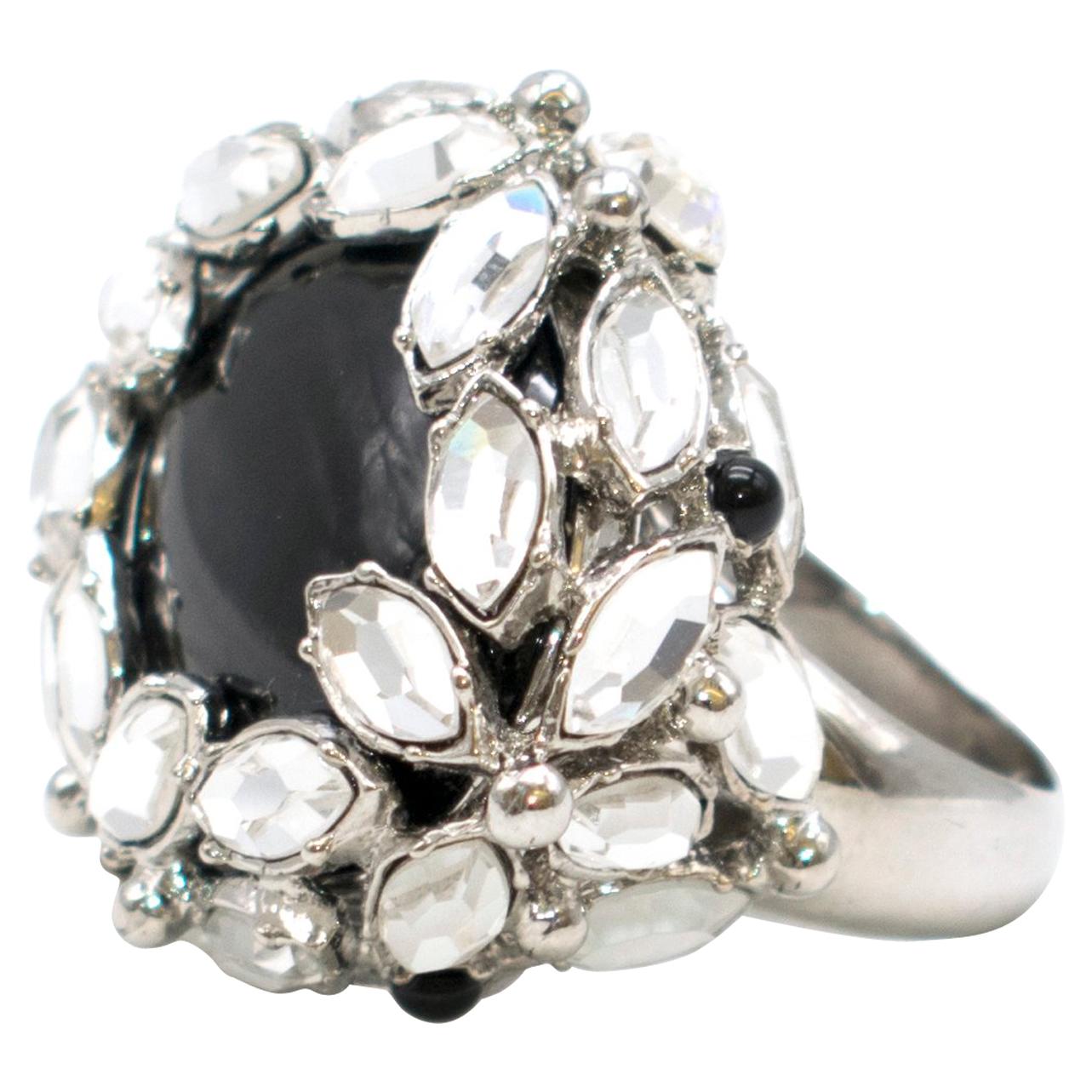 Christian Dior crystal-encrusted cocktail ring at 1stDibs